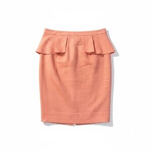 Elie Tahari Linen Blend Pencil Skirt Peplum Career